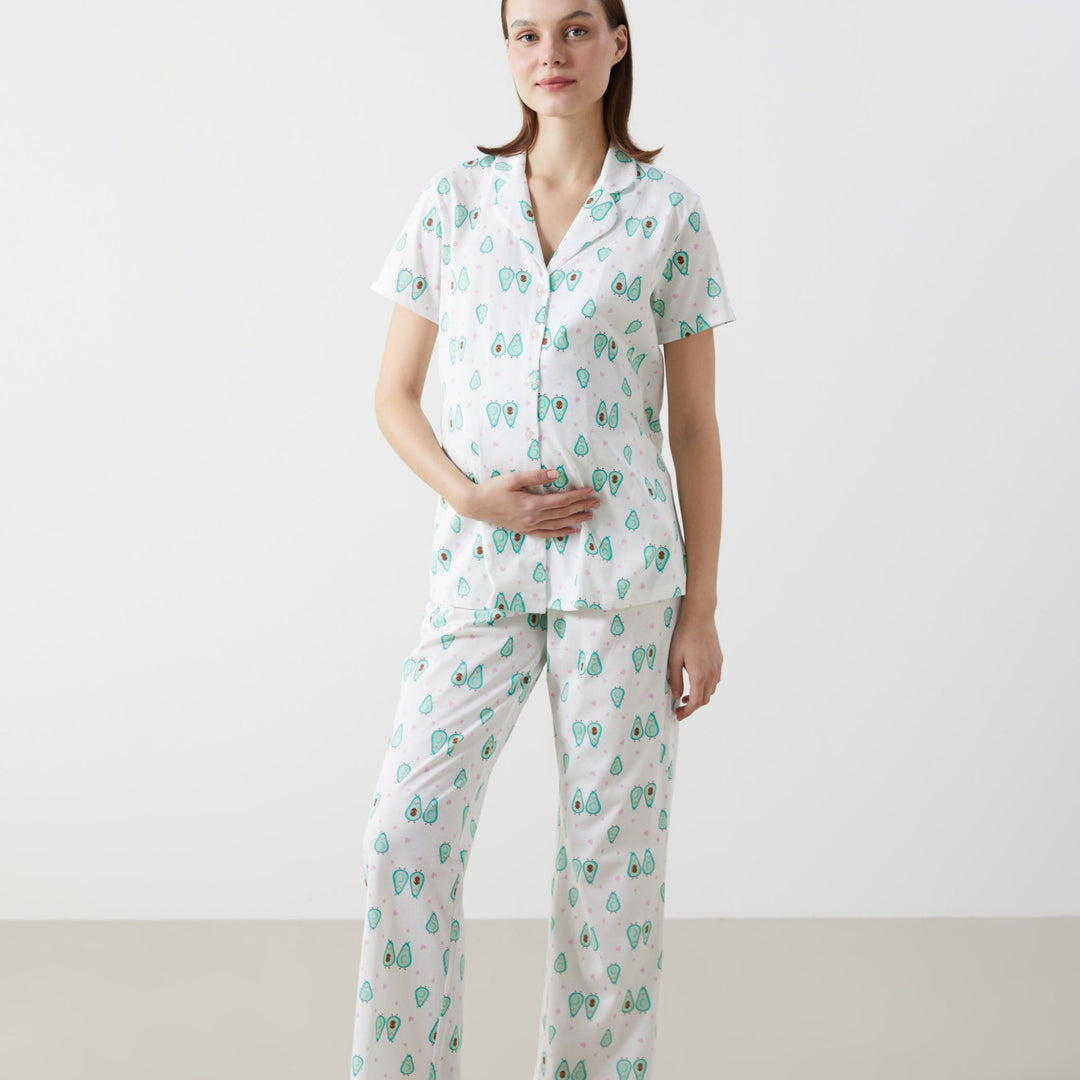 Moudda LC Waikiki - Pyjama maternité Femme Imprimé écru - Tunisie 1