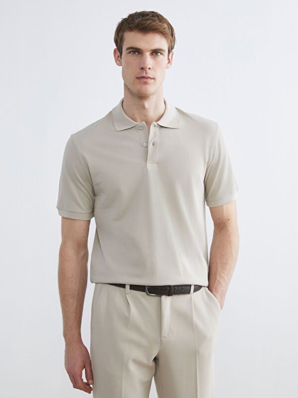Moudda LC Waikiki - T-shirt col polo basique manches courtes en jersey pour Homme - Tunisie 1