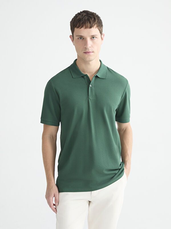 Moudda LC Waikiki - T-shirt col polo basique manches courtes en jersey pour Homme - Tunisie 1