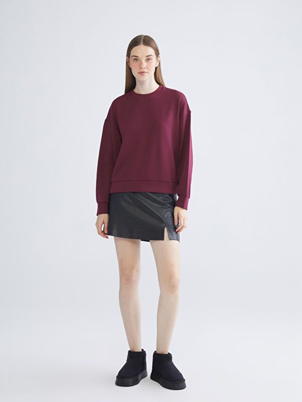 Moudda LC Waikiki - Sweatshirt en jersey Femme Bordeaux - Tunisie 2