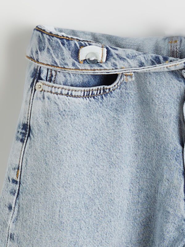 Moudda LC Waikiki - Pantalon tissé en denim Fille Acide bleu clair - Tunisie 2