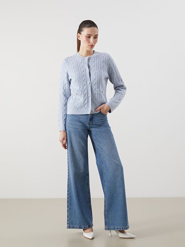 Moudda LC Waikiki - Cardigan tricot épais Femme Bleu - Tunisie 2