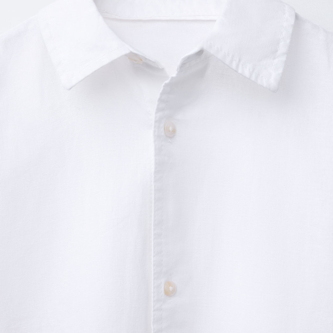 Moudda ZARA - Chemise - Lin/Coton, Col Chemisier & Blanc - Tunisie 3
