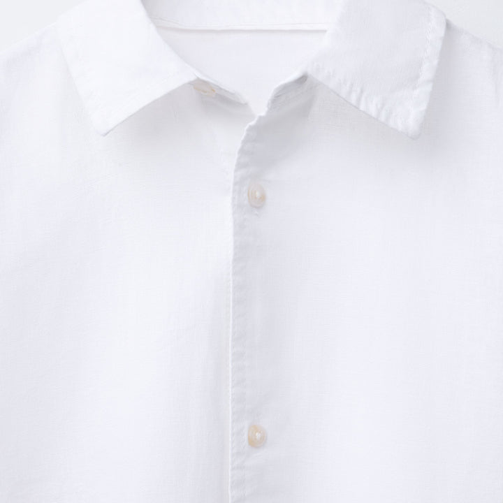 Moudda ZARA - Chemise - Lin/Coton, Col Chemisier & Blanc - Tunisie 3