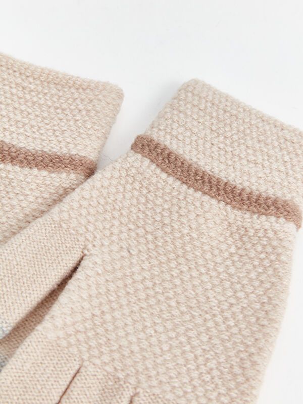 Moudda LC Waikiki - Gants tricot Femme Beige - Tunisie 3