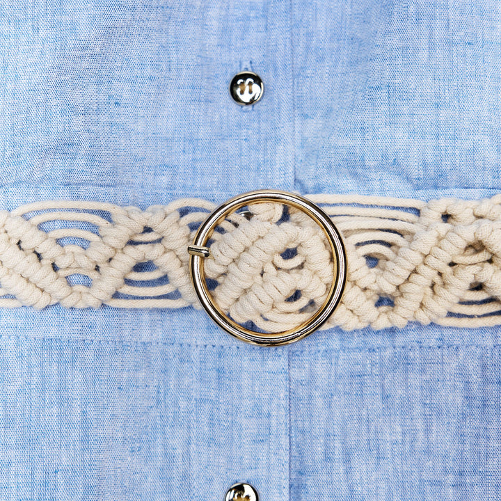 Moudda ZARA - Robe Midi Chemisier Chambray - Revers & Ceinture - Tunisie 3