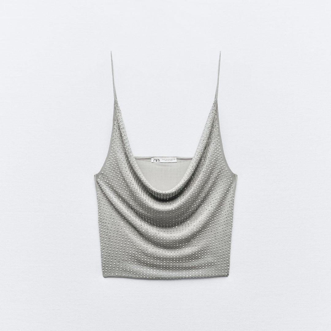 Moudda ZARA - Haut bretelles en tul, strass – ensemble - Tunisie 2