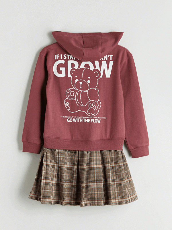 Moudda LC Waikiki - Robe en jersey manches longues Fille Rose foncée poussiérée - Tunisie 1