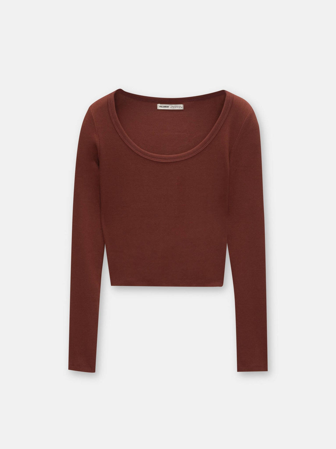 Moudda PULL & BEAR - T-Shirt - Côtes & Col Rond (Bordeaux) - Tunisie 3