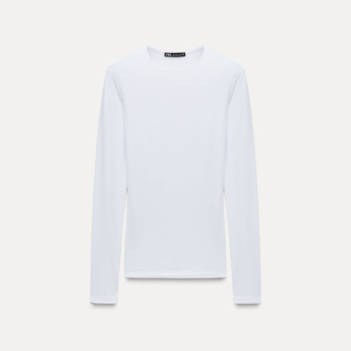 Moudda ZARA - T-shirt effet seconde peau, col rond, manches longues - Tunisie 2