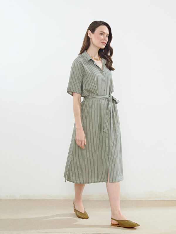 Moudda LC Waikiki - Robe manches courtes en tissu tissé pour Femme - Tunisie 1