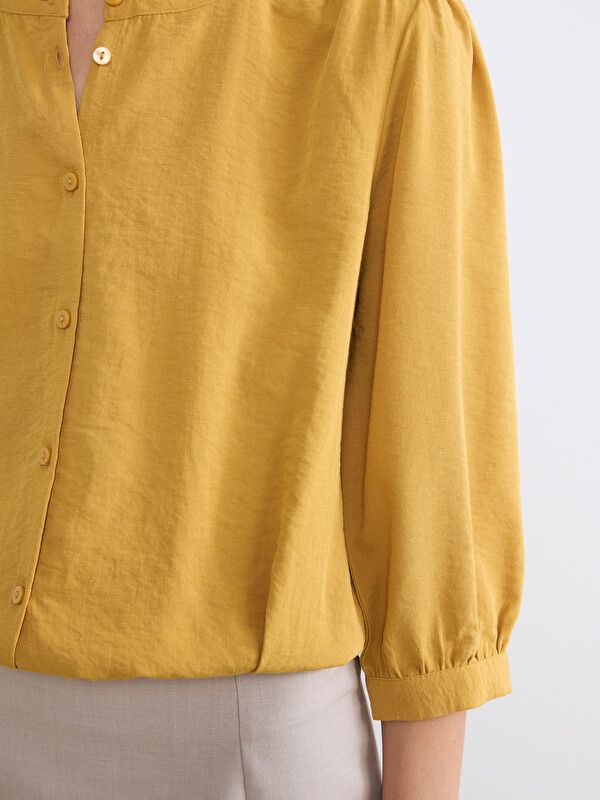Moudda LC Waikiki - Chemisier (blouse) manches longues en tissu pour Femme couleur Safran - Tunisie 3