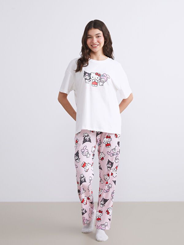 Moudda LC Waikiki - Pyjama manches courtes Femme Imprimé rose - Tunisie 1