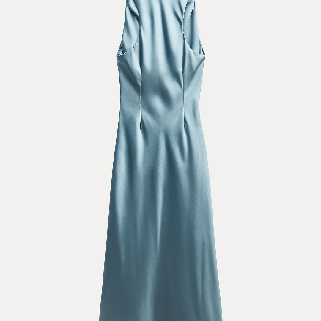 Moudda ZARA - Robe décolleté torsadé manches courtes en satin - Tunisie 1