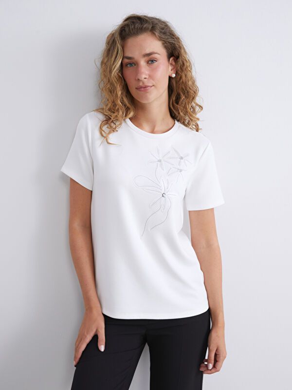 Moudda LC Waikiki - Jersey uncv à manches courtes pour Femmes - Tunisie 3