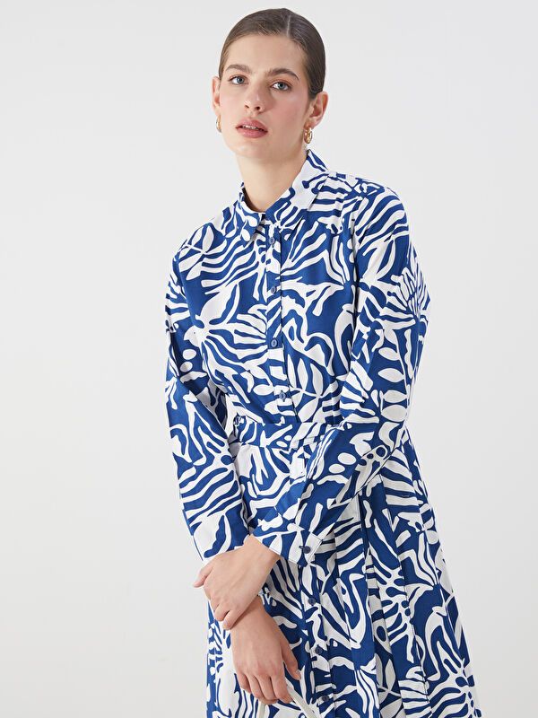 Moudda LC Waikiki - Robe tissée manches longues Femme Imprimé en blanc - Tunisie 2