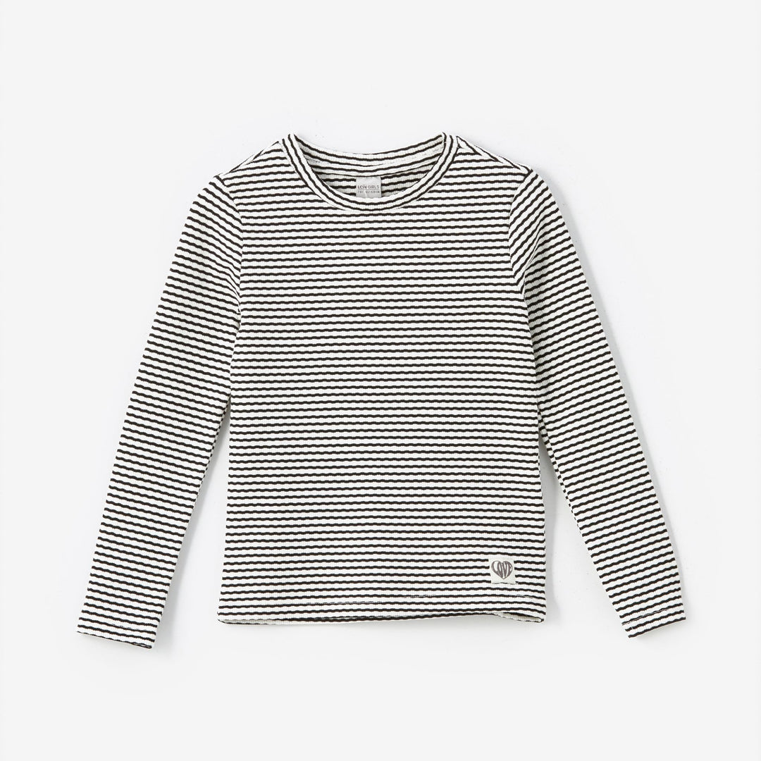 Moudda LC Waikiki - Body en jersey manches longues Fille Imprimé en noir - Tunisie 1