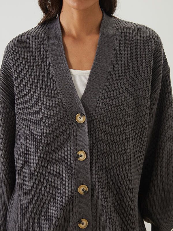 Moudda LC Waikiki - Cardigan en tricot Femme Gris foncé - Tunisie 3