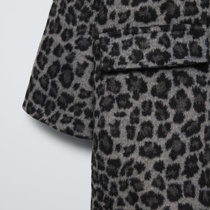 Moudda ZARA - Manteau Fille en Drap Imprimé Animal Gris - Tunisie 4