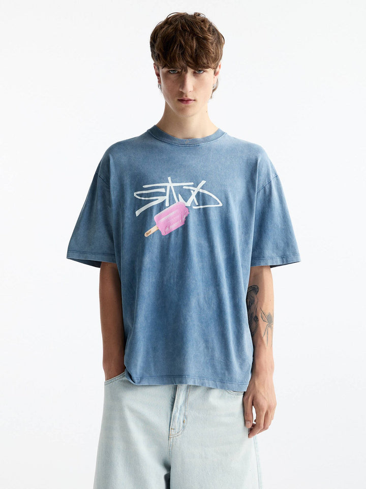 Moudda PULL & BEAR - T-Shirt Lavé Logo STWD Glace - Tunisie 7