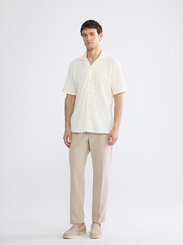 Moudda LC Waikiki - Chemise manches courtes en tissu pour Homme couleur Écru - Tunisie 2