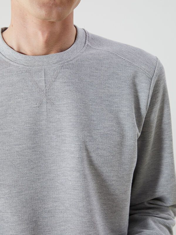 Moudda LC Waikiki - Sweatshirt jersey basique Homme Mélange de gris - Tunisie 3
