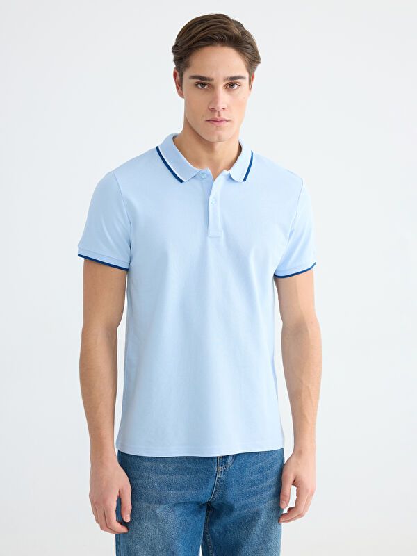 Moudda LC Waikiki - T-shirt col polo basique manches courtes en jersey pour Homme - Tunisie 1