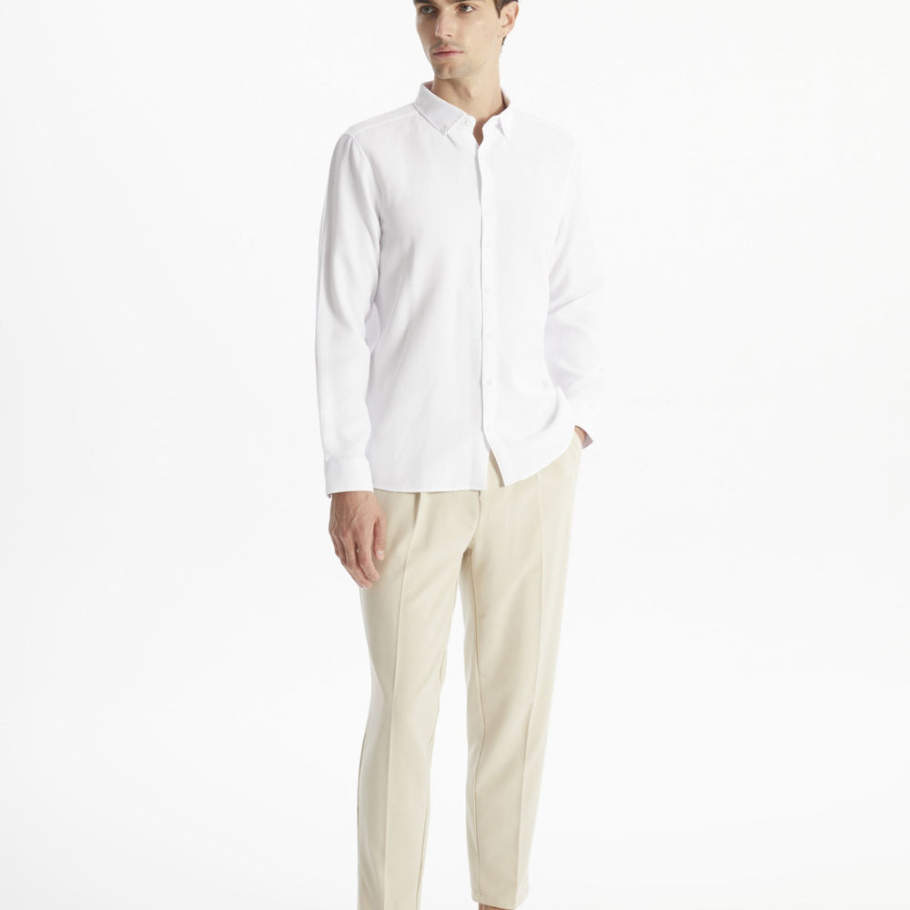 Moudda LC Waikiki - Chemise tissée manches longues Homme Buxe blanc - Tunisie 2