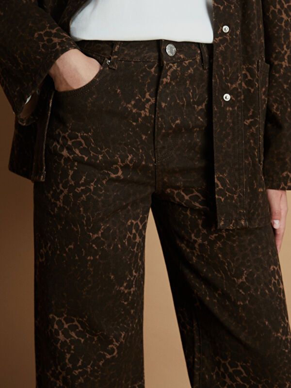 Moudda LC Waikiki - Pantalon tissé en denim Femme Imprimé marron - Tunisie 3