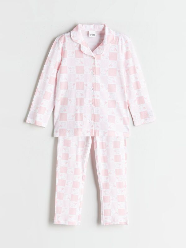 Moudda LC Waikiki - Pyjama en jersey manches longues moyen Fille Imprimé rose - Tunisie 1