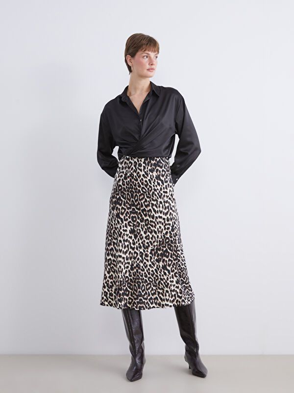 Moudda LC Waikiki - Jupe tissée Femme Imprimé marron - Tunisie 1