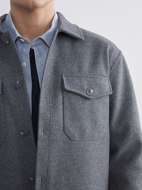 Moudda LC Waikiki - Veste-chemise tissée Homme Gris foncé - Tunisie 3