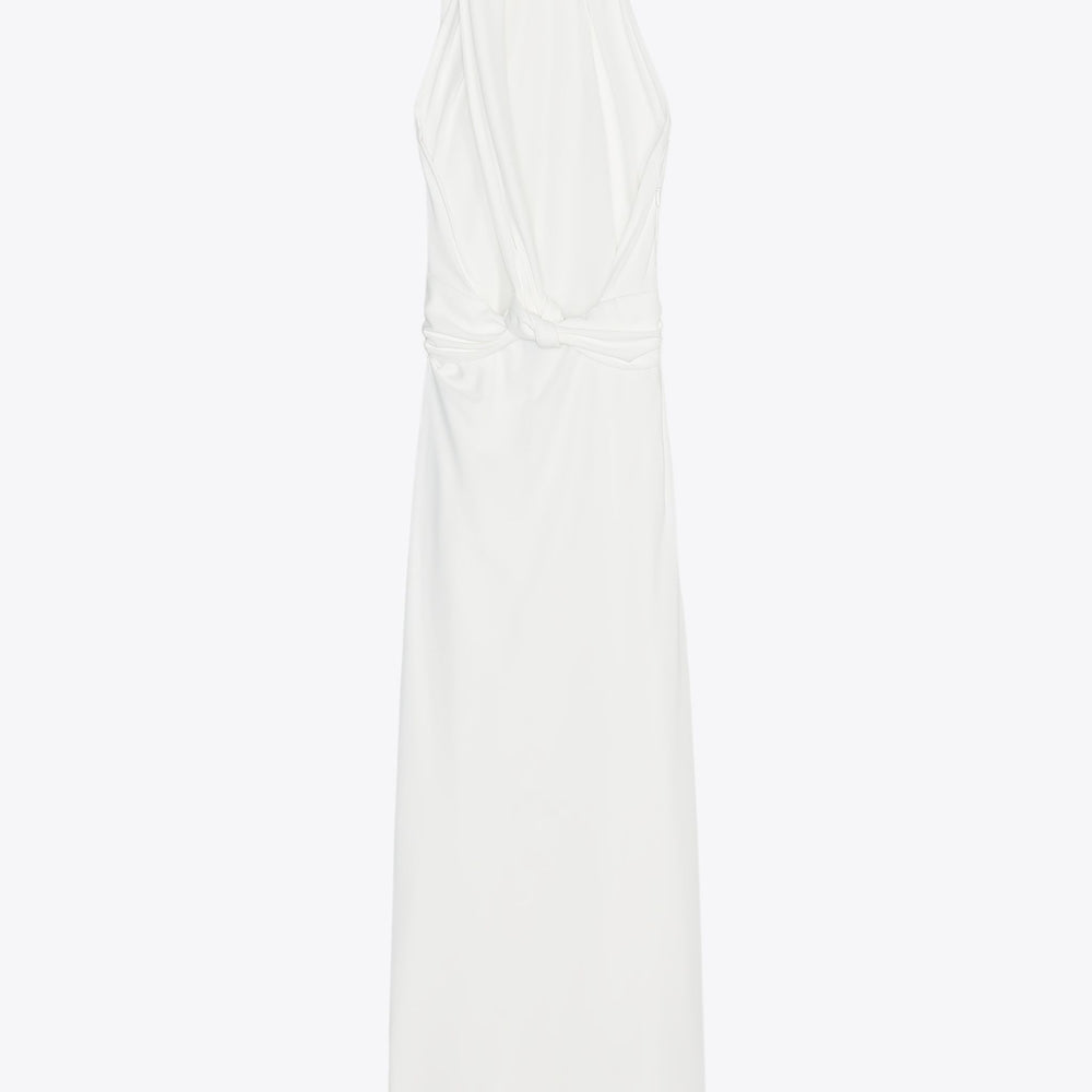 Moudda ZARA - Robe Midi Maille Halter - Nœud, Dos Ouvert & Bande - Tunisie 2