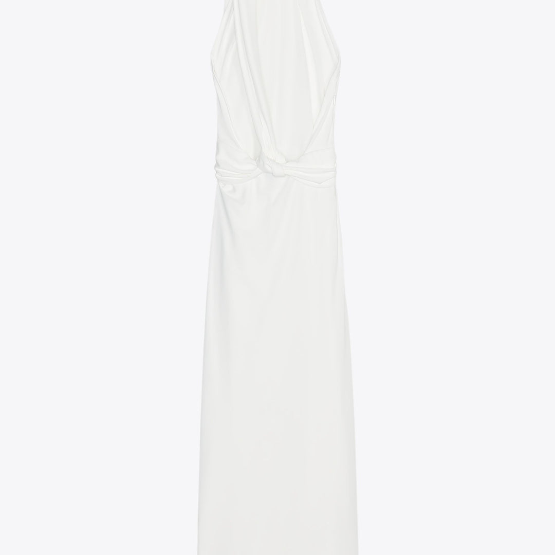 Moudda ZARA - Robe Midi Maille Halter - Nœud, Dos Ouvert & Bande - Tunisie 2