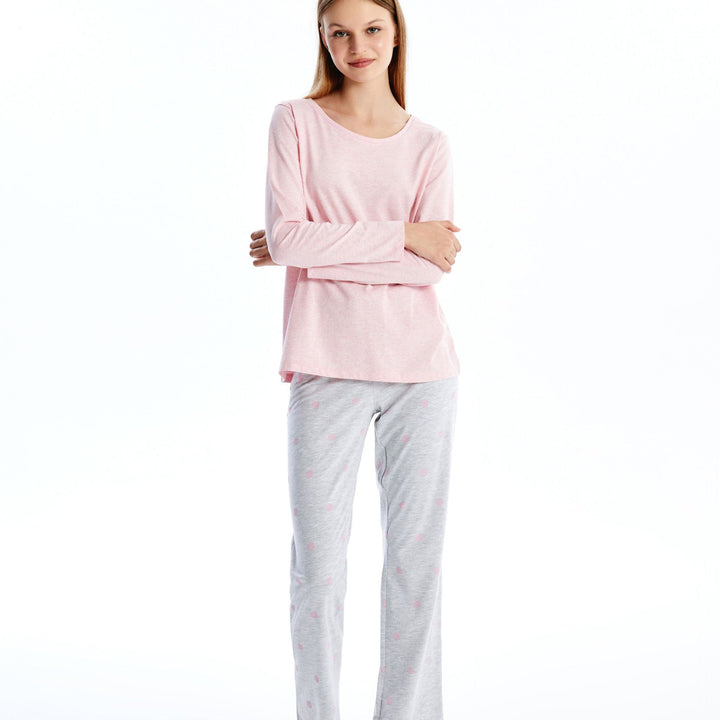 Moudda LC Waikiki - Pyjama en jersey manches longues Femme Mélange gris à - Tunisie 2