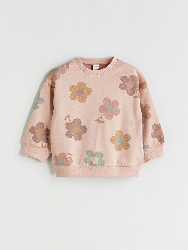 Moudda LC Waikiki - Sweatshirt en jersey Fille Crème imprimée - Tunisie 1