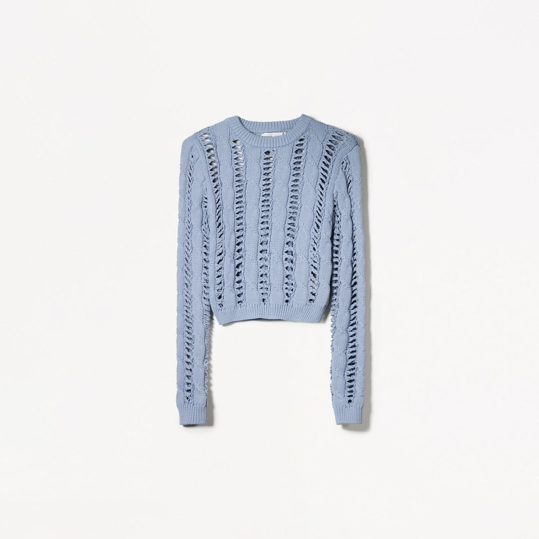 Moudda BERSHKA - Pull - Col Rond, Tresses & Dentelle - Tunisie 1
