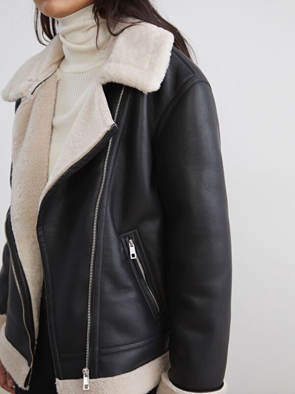 Moudda LC Waikiki - Manteau PU lourd Femme Noir - Tunisie 3