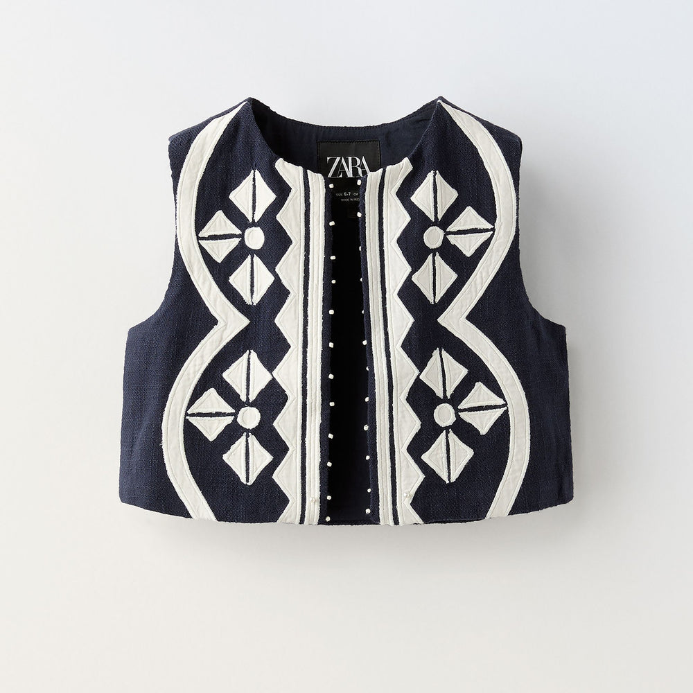 Moudda ZARA - Gilet fille brodé vagues - Tunisie 2