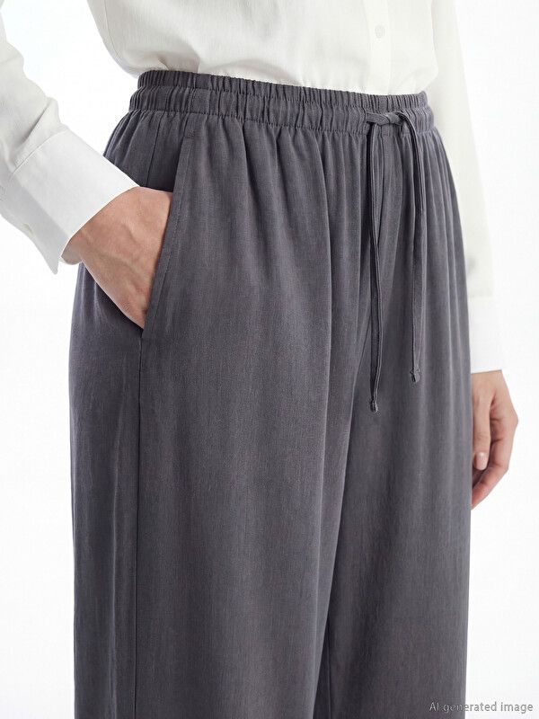 Moudda LC Waikiki - Pantalon fin en tissu pour Femme couleur Anthracite - Tunisie 3