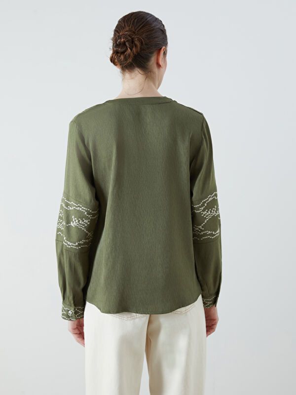 Moudda LC Waikiki - Blouse tissée manches longues Femme Vert clair - Tunisie 4