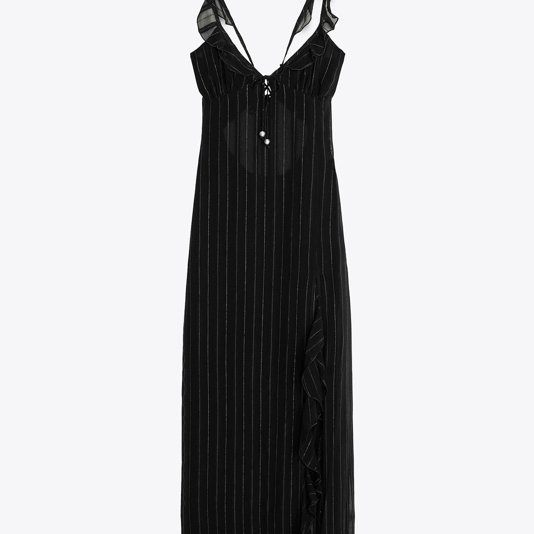 Moudda ZARA - Robe Midi Lingerie - Rayures Lurex - Tunisie 1