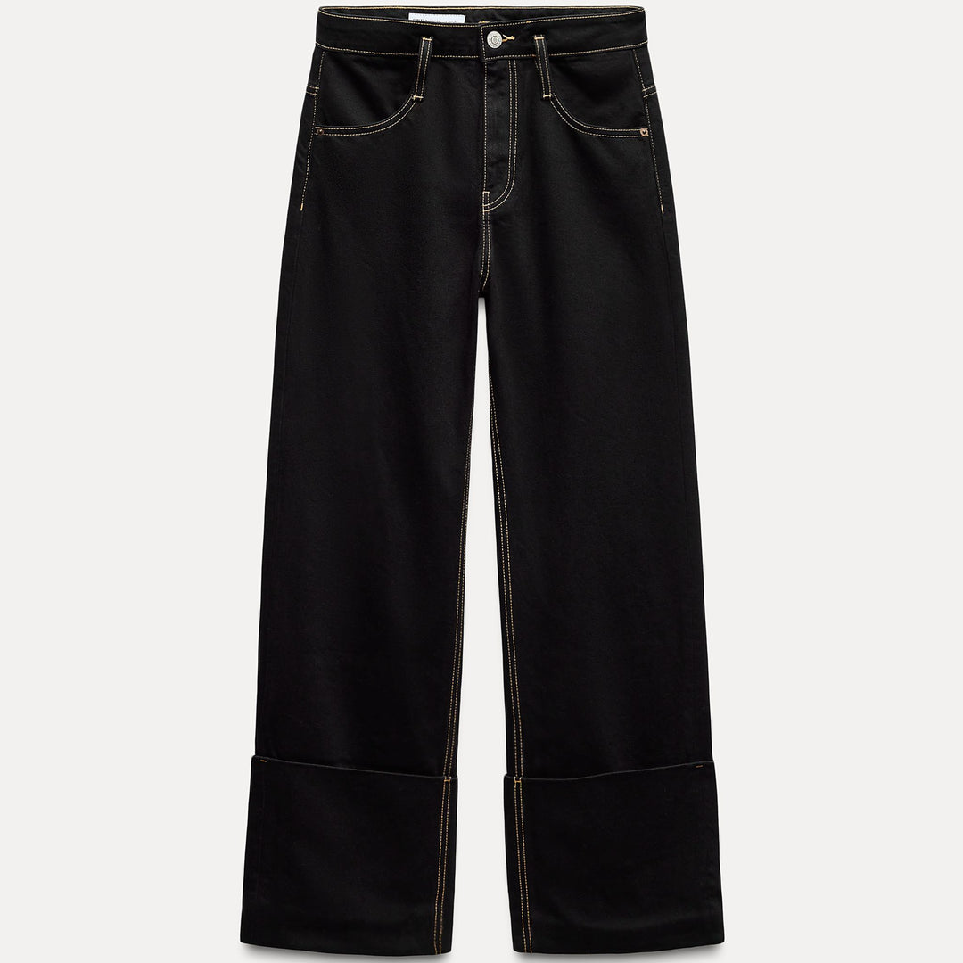 Moudda ZARA - Pantalon ample entrejambe baissé surpiqûres contrastées - Tunisie 2