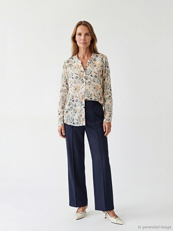 Moudda LC Waikiki - Chemisier (blouse) imprimé manches longues en tissu pour Femme couleur Imprimé mixte - Tunisie 2