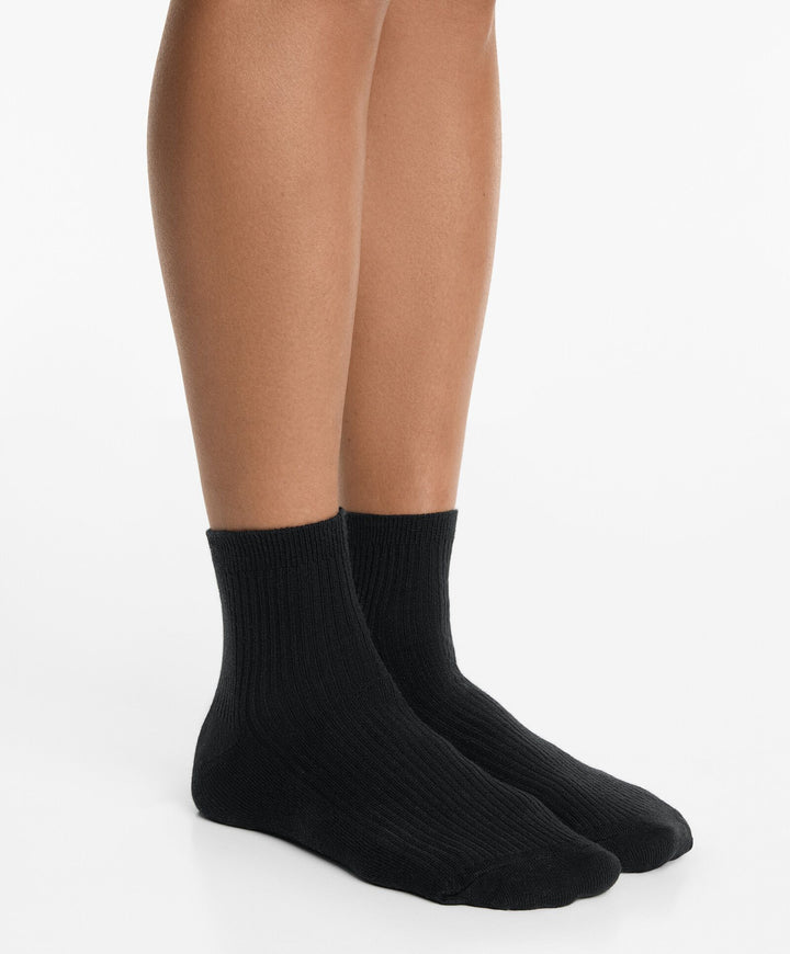 Moudda Oysho - Pack 5 Chaussettes Quarter Athleisure Coton - Noir - Tunisie 3