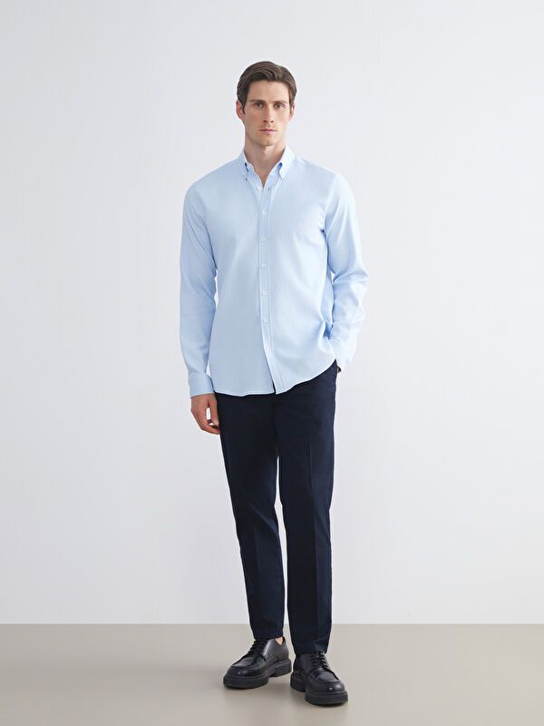 Moudda LC Waikiki - Chemise tissée manches longues Homme Bleu - Tunisie 2