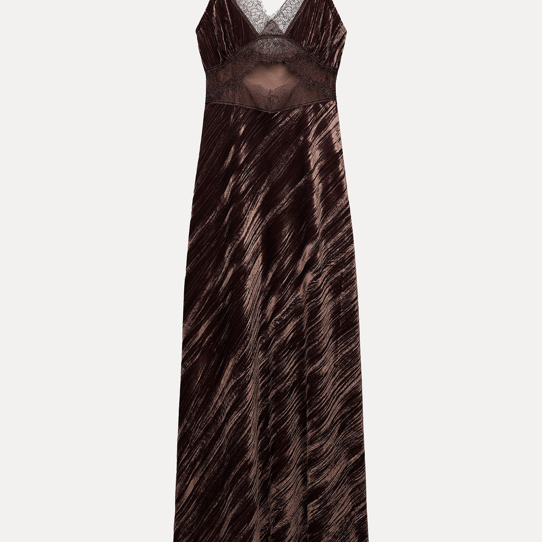 Moudda ZARA - Robe Midi en Velours et Dentelle - Tunisie 1