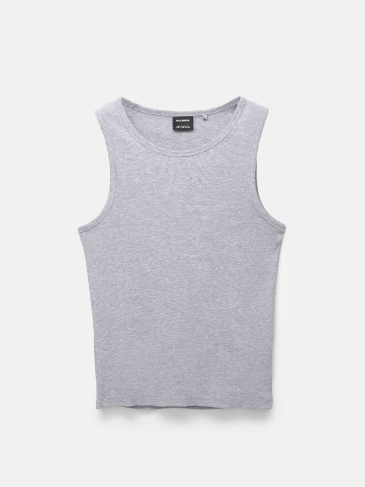Moudda PULL & BEAR - Débardeur - Côtes (Gris Clair) - Tunisie 3