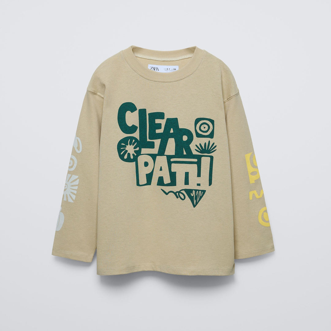 Moudda ZARA - T-shirt manches longues imprimés manches casual fond sable - Tunisie 2