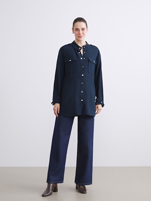 Moudda LC Waikiki - Manteau léger coton mélangé Femme Marine - Tunisie 2